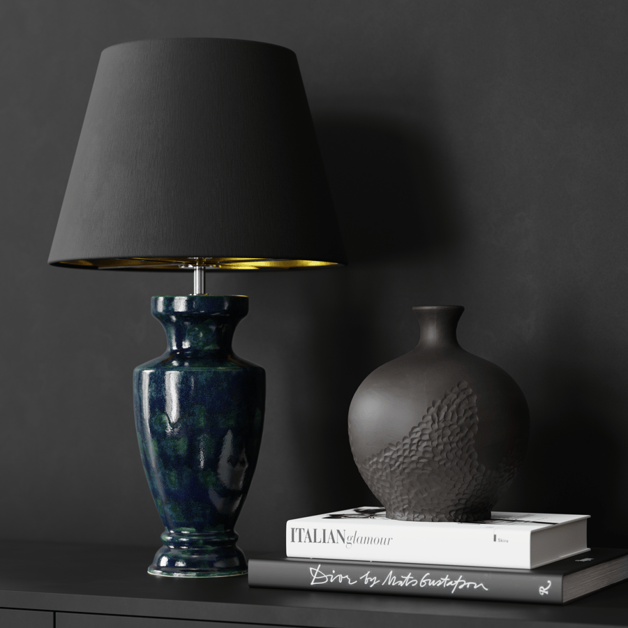 Eno Ceramic Arrius Granada Shade Lamp Model, černá barva