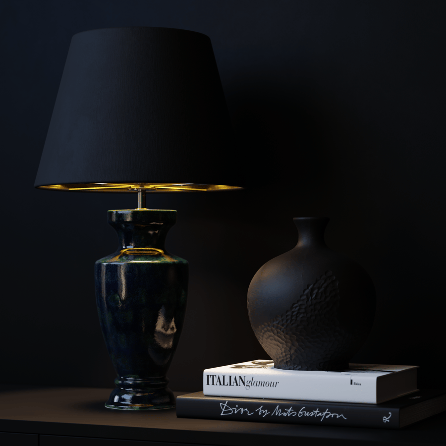 Eno Ceramic Arrius Granada Shade Lamp Model, černá barva