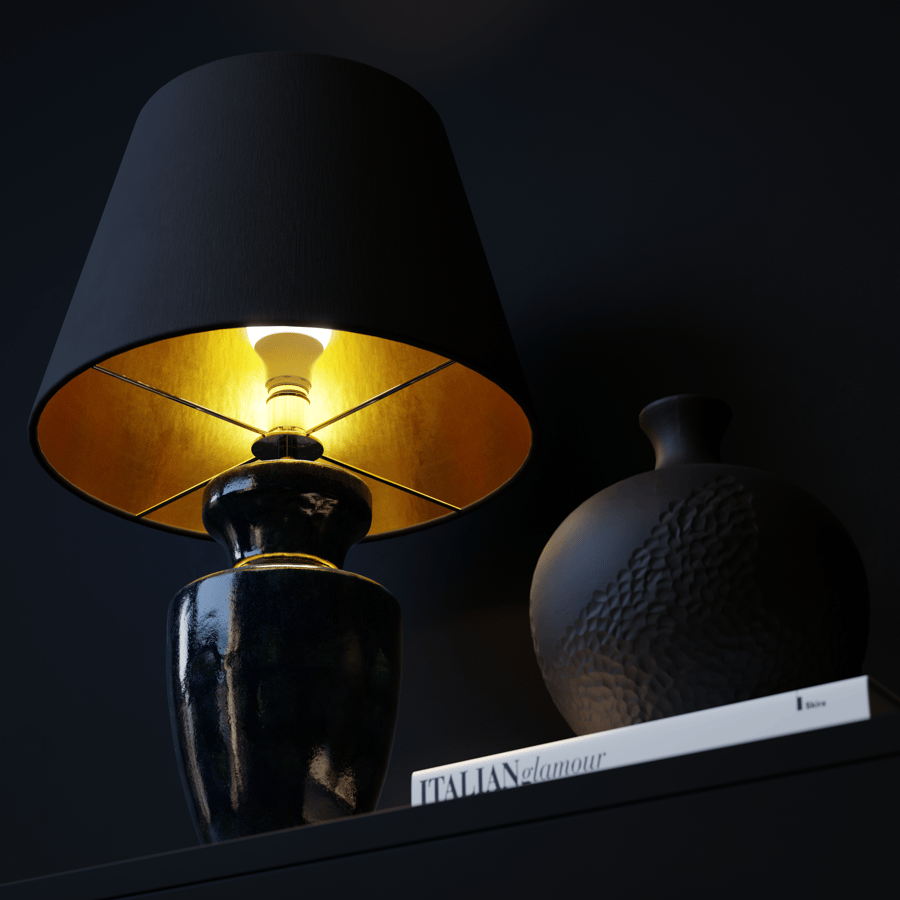 Eno Ceramic Arrius Granada Shade Lamp Model, černá barva