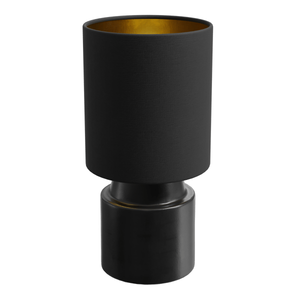 Modello di lampada con paralume chic in eno ceramic, nero