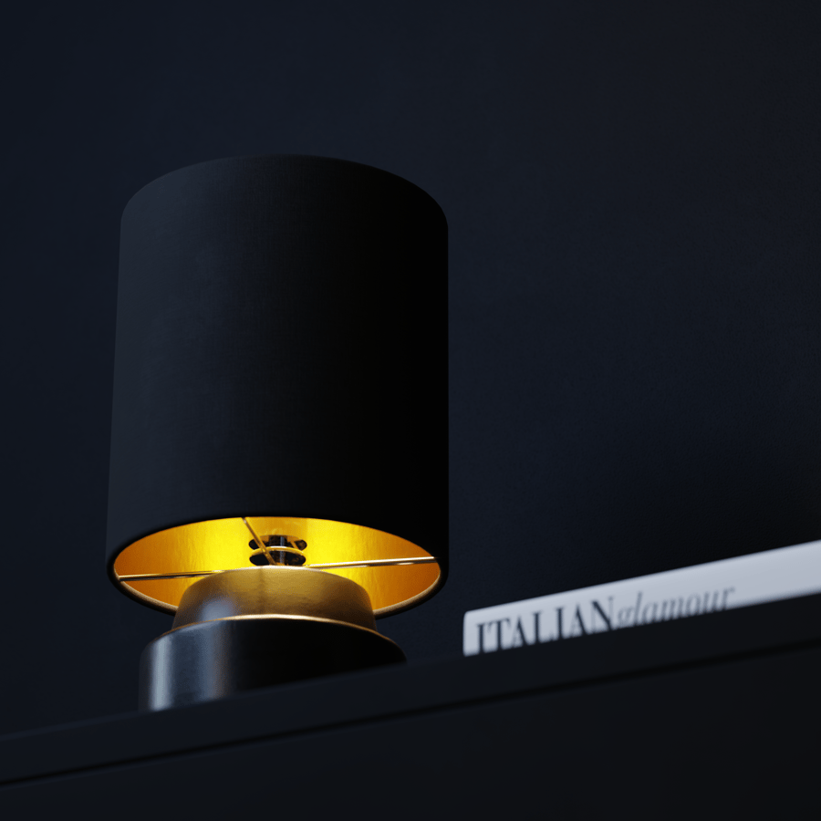 Modello di lampada con paralume chic in eno ceramic, nero