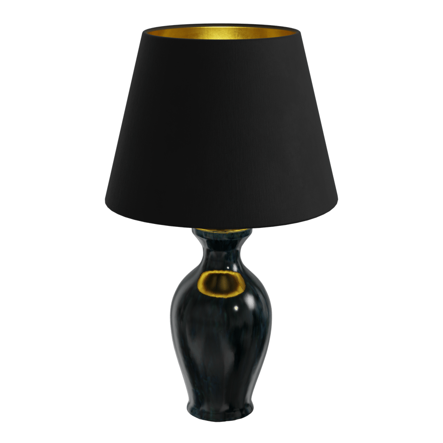 Modello di lampada con paralume in ceramica Eno Ceramic Danteur Peacock, nero
