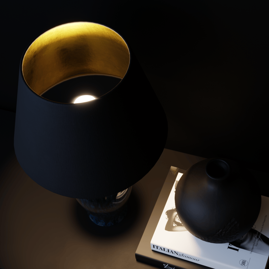 Modello di lampada con paralume in ceramica Eno Ceramic Danteur Peacock, nero