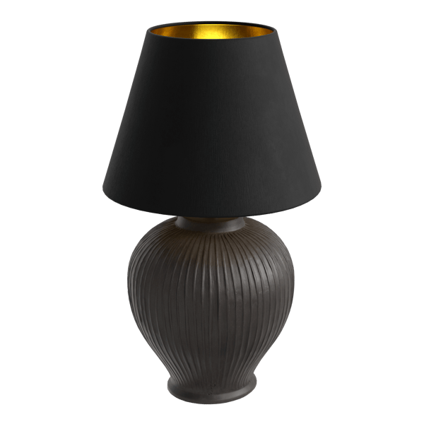 Modello di lampada con paralume intagliato Eno Ceramic Kelantis, nero