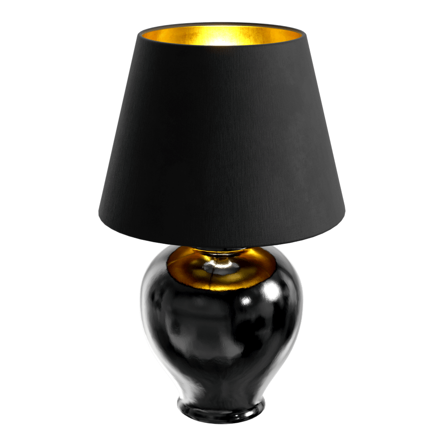 Eno Ceramic Kelantis Grandeur Abajur Lamba Modeli, Siyah