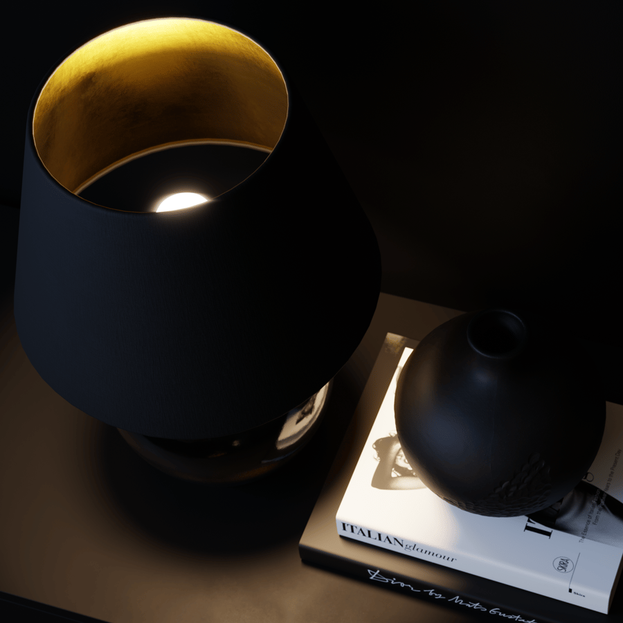 Eno Ceramic Kelantis Grandeur Abajur Lamba Modeli, Siyah