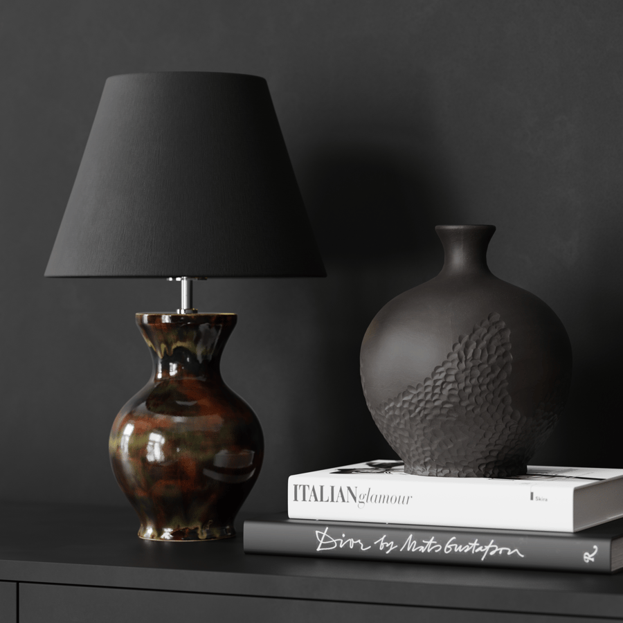 Eno Ceramic Phystian Galaxy Shade Lamp Model, Brown