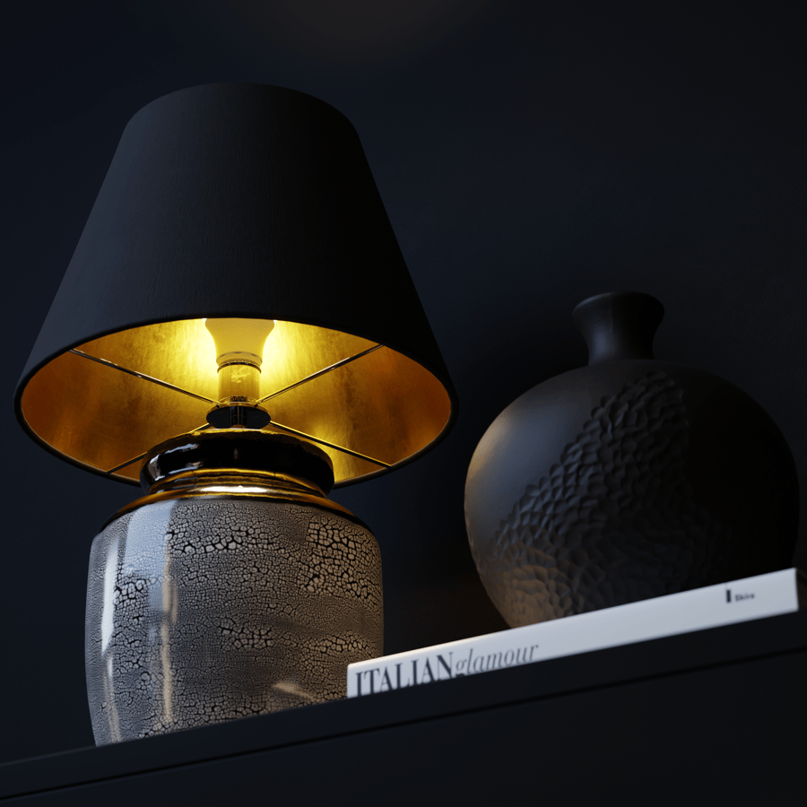 Modello di lampada con paralume in ceramica Skaro Cobble di Eno Ceramic, bianco