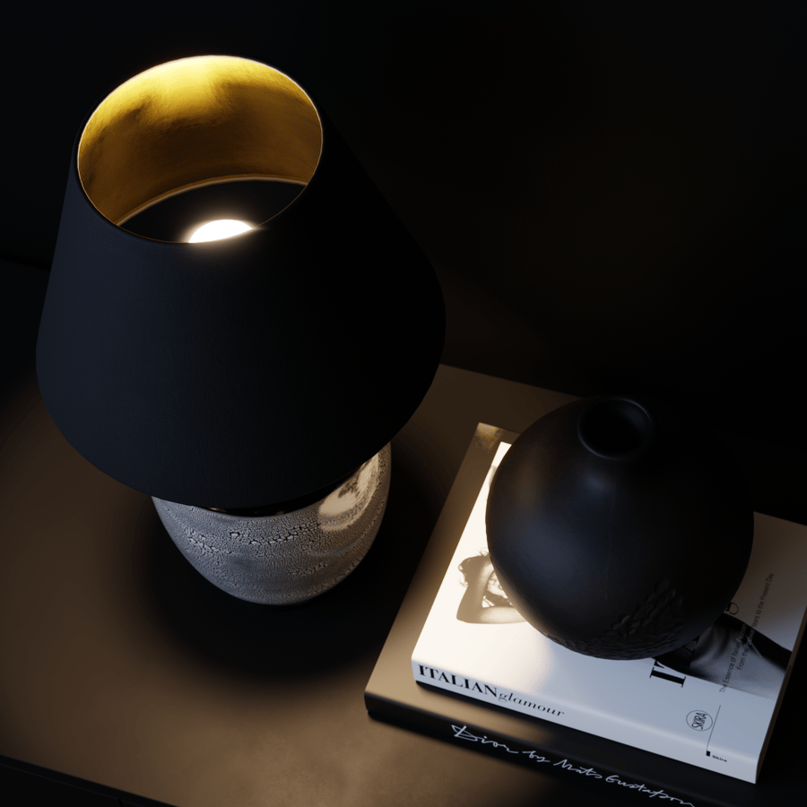 Modello di lampada con paralume in ceramica Skaro Cobble di Eno Ceramic, bianco