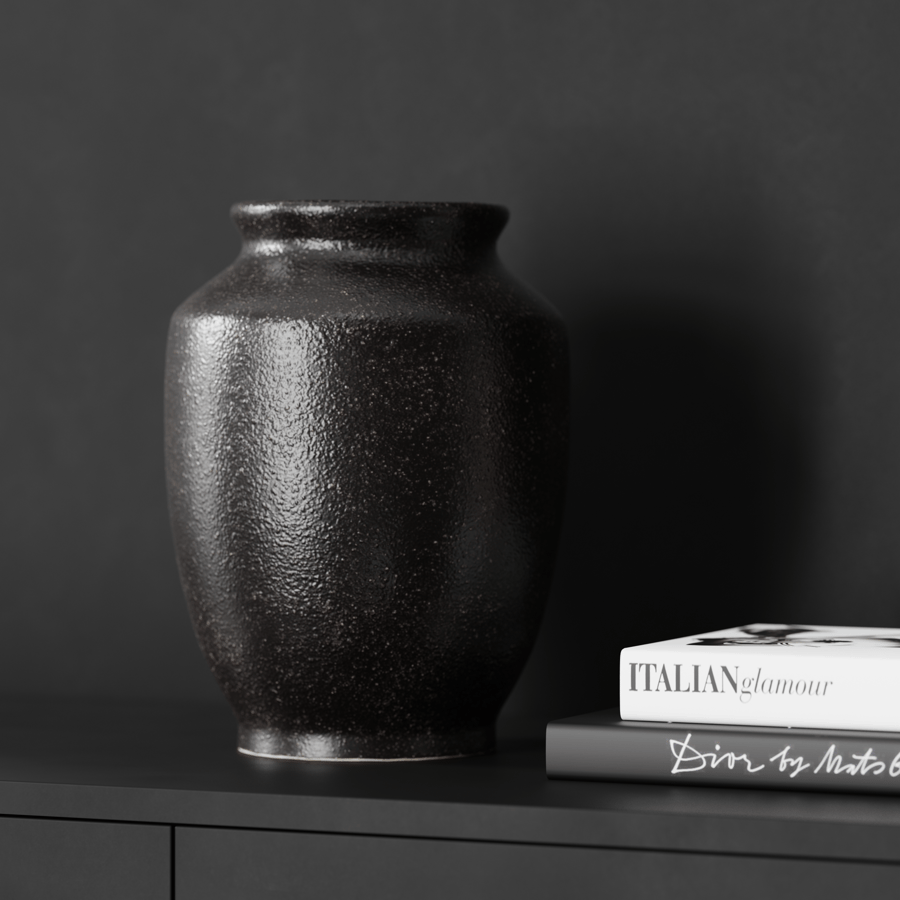 Model Eno Ceramic Vaas, zwart