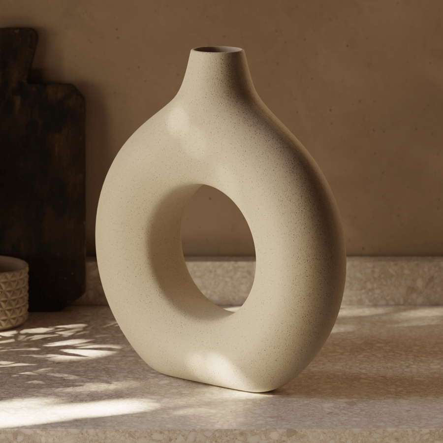 Abstrakcyjny okrągły model wazonu ceramicznego