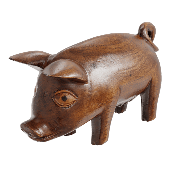 Drewniany model statuetki świni