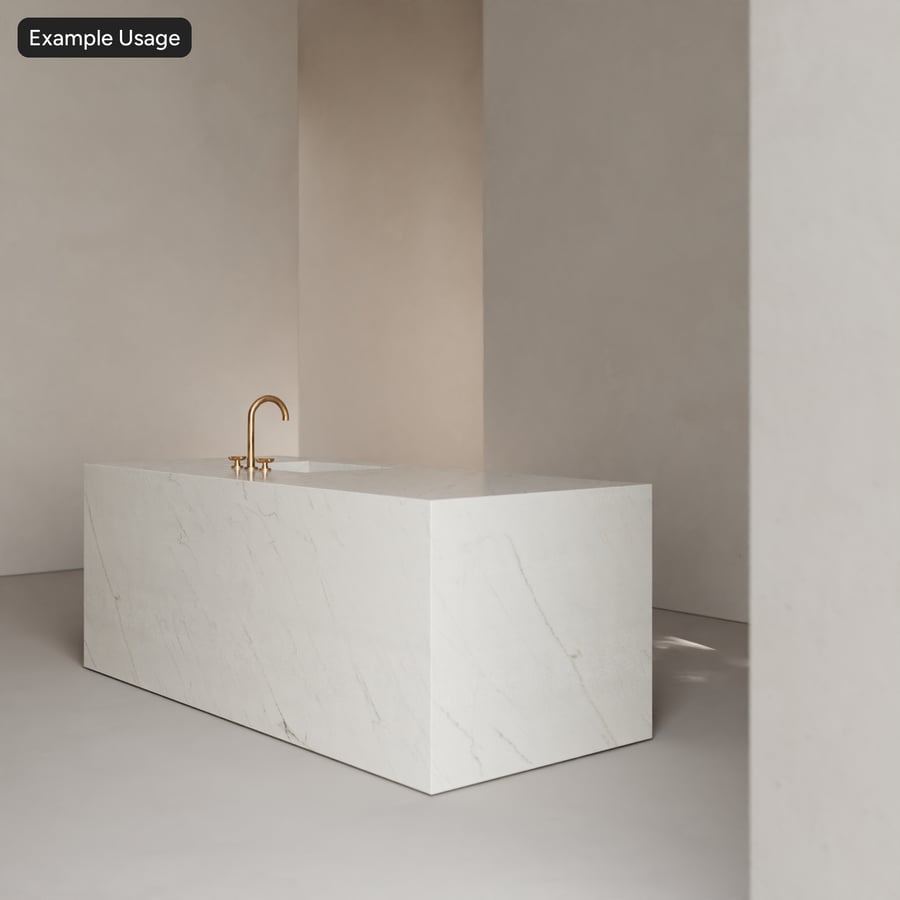 Họa tiết đá thạch anh Calacatta Lux đánh bóng, màu trắng