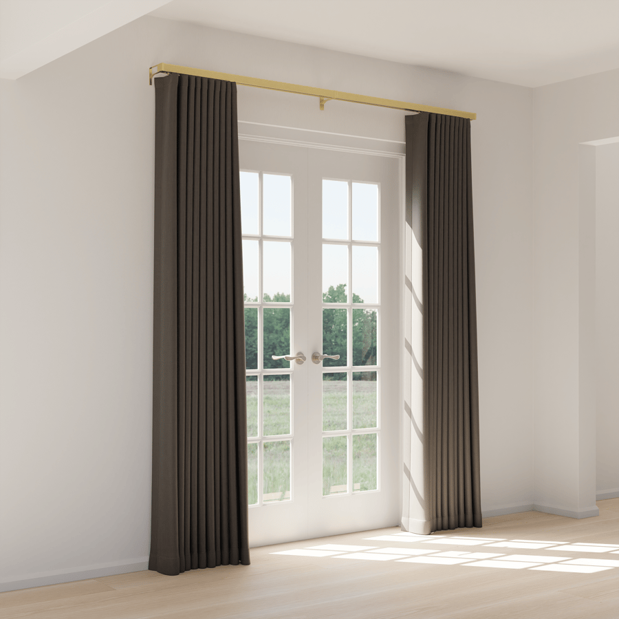 Cortinas Ripple Fold Open Modelo, Cinza