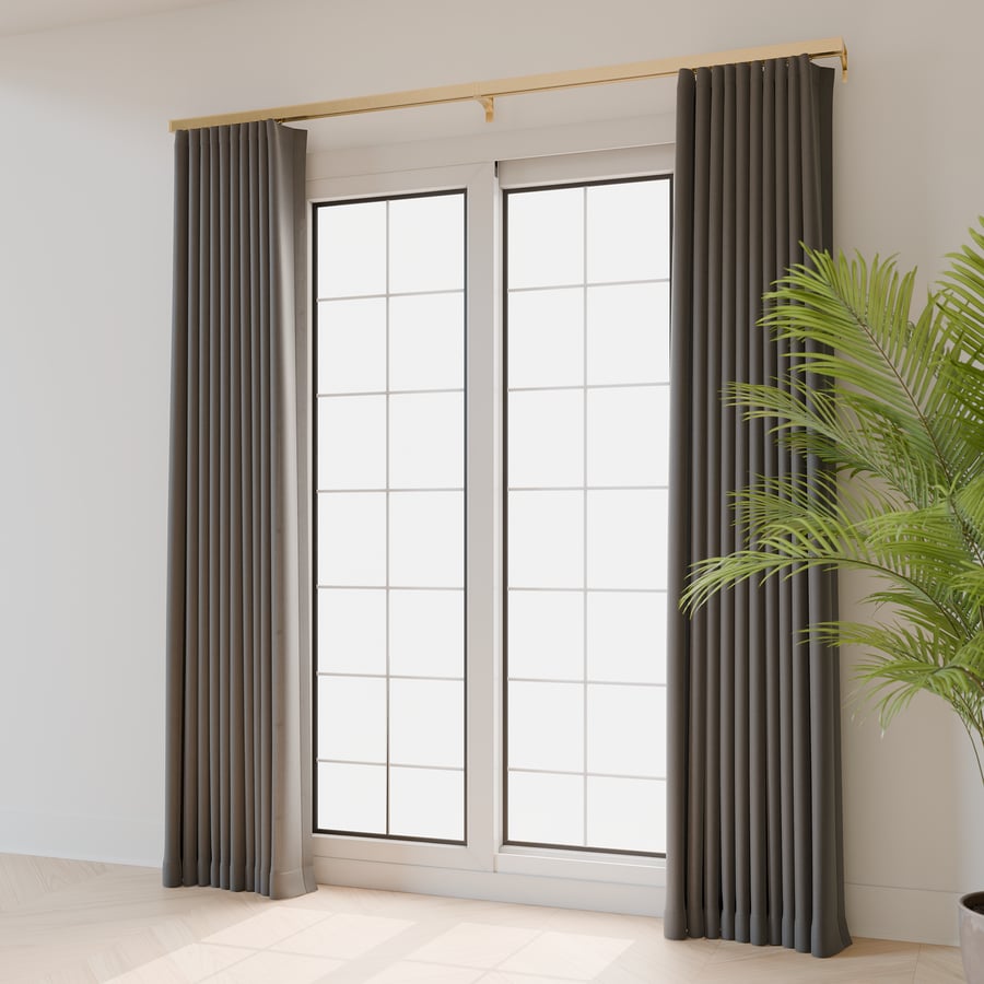 Cortinas Ripple Fold Open Modelo, Cinza
