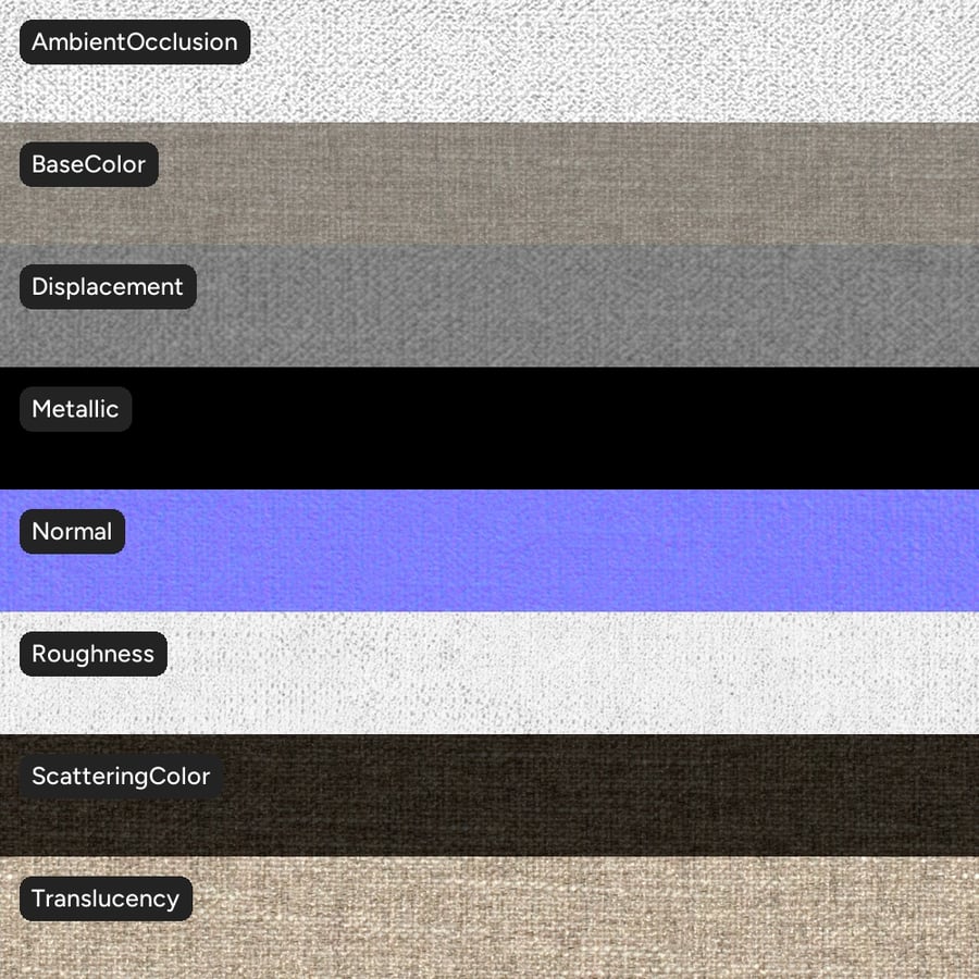 Tessuto da tappezzeria in lino naturale, beige