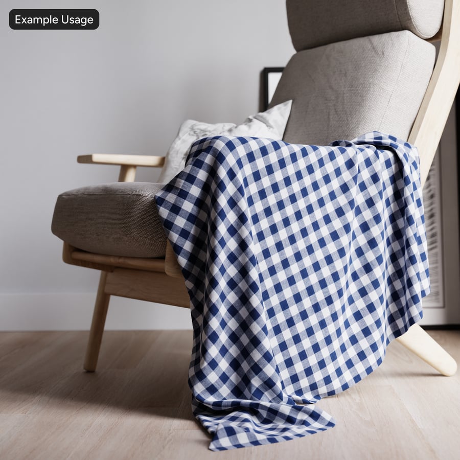 Tessuto a quadri in cotone, blu