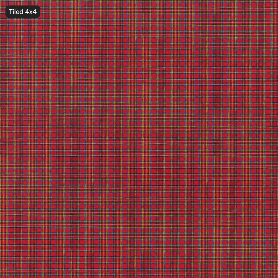 Tartan bomull rutigt tyg textur, röd