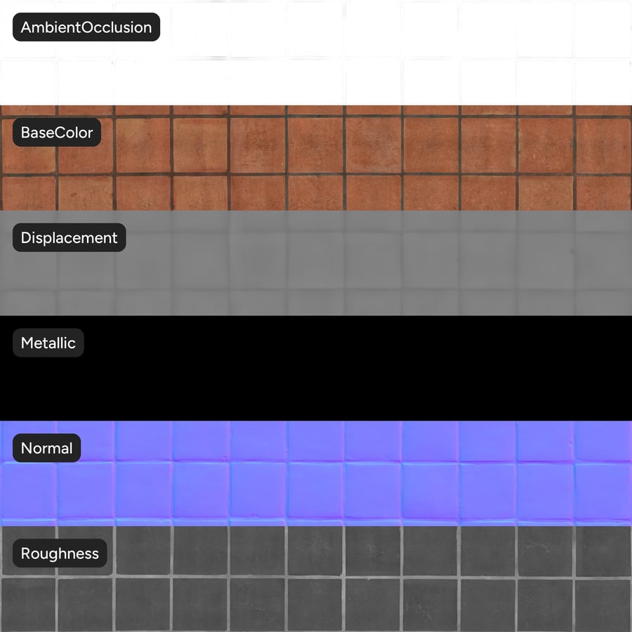 Čtvercová terakotová matná dlaždice s texturou, vybledlá oranžová
