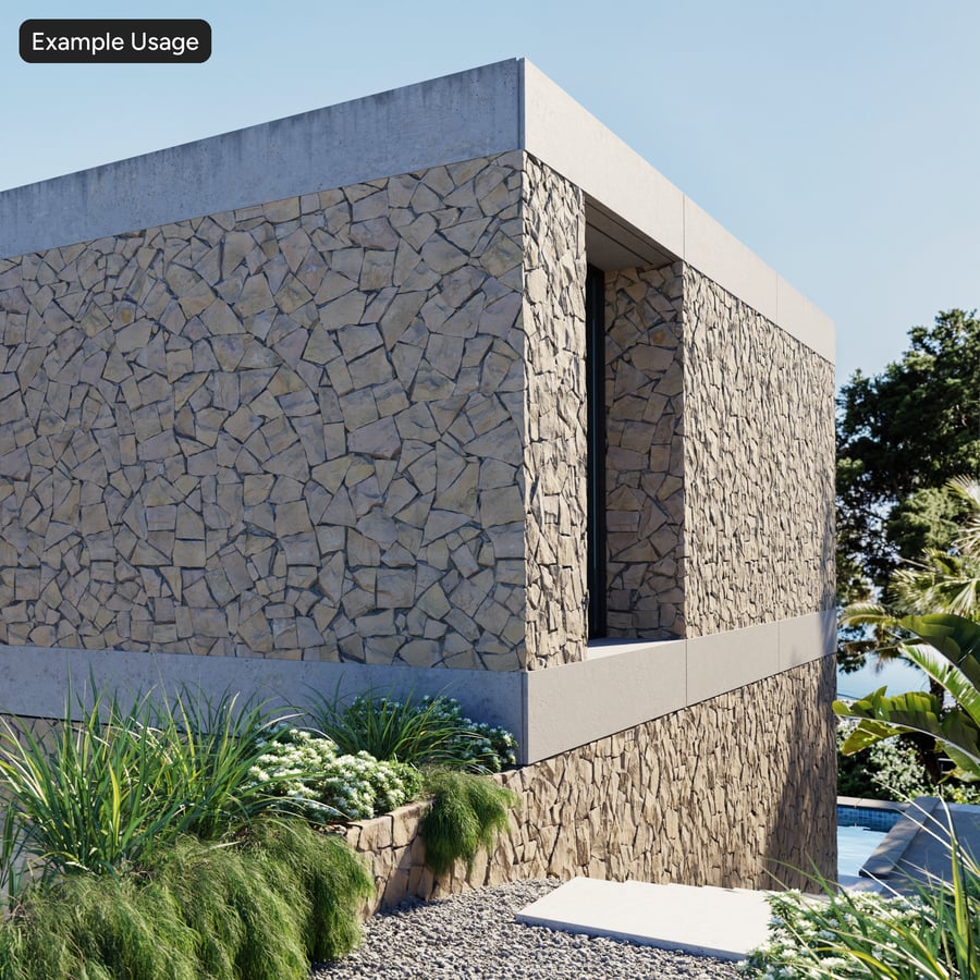 Texture murale poligonale in pietra calcarea, beige deserto