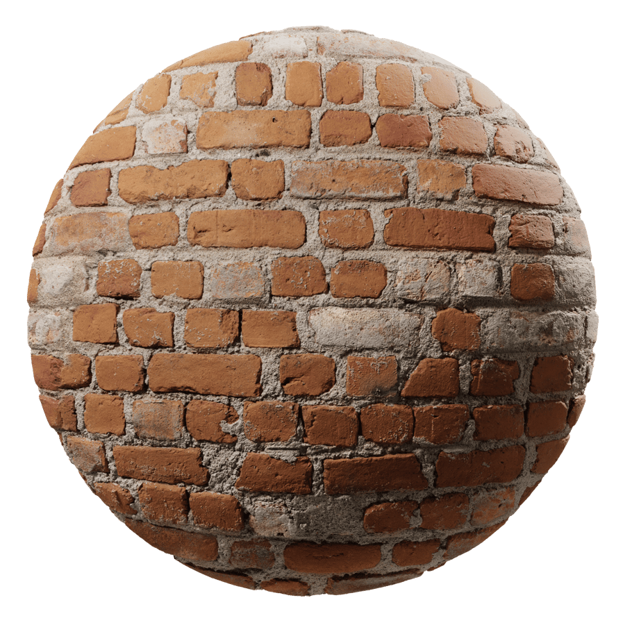 Reclaimed Dutch Bond Brick Wall Texture, Orange
