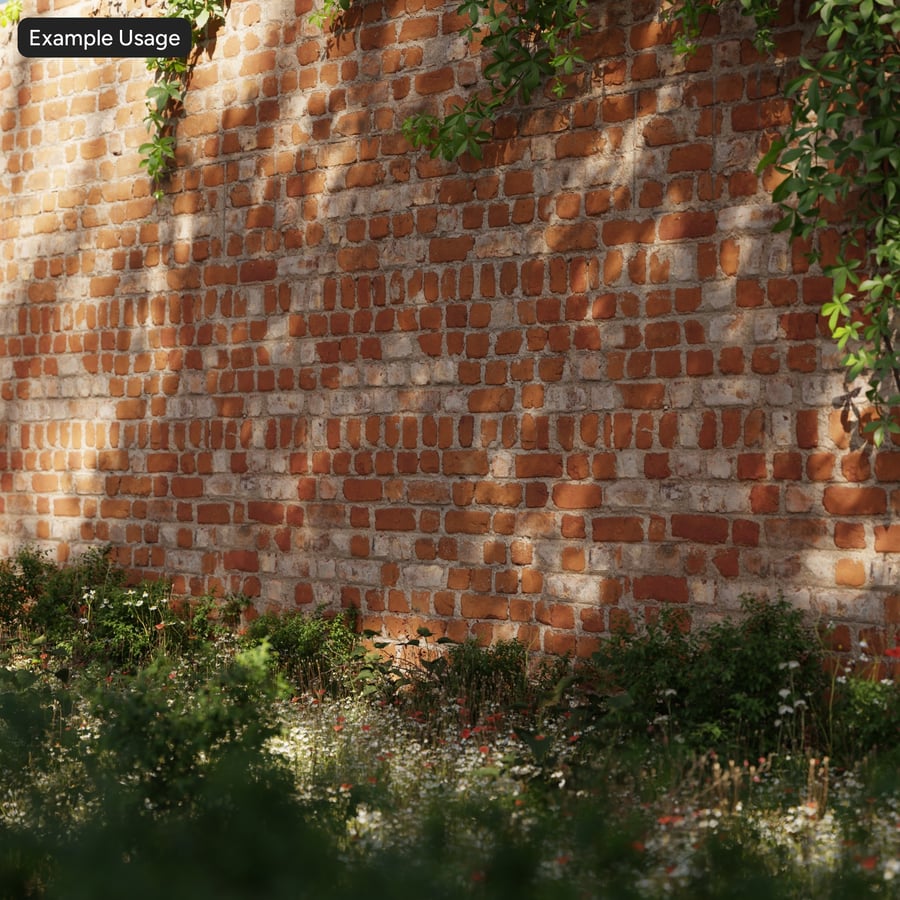 Textura stěn z holandských lepených cihel, oranžová