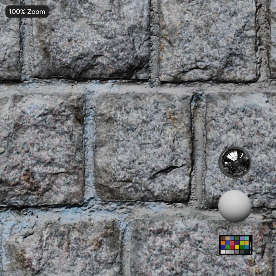 Rough Granite Block Wall Texture, Cool Gray