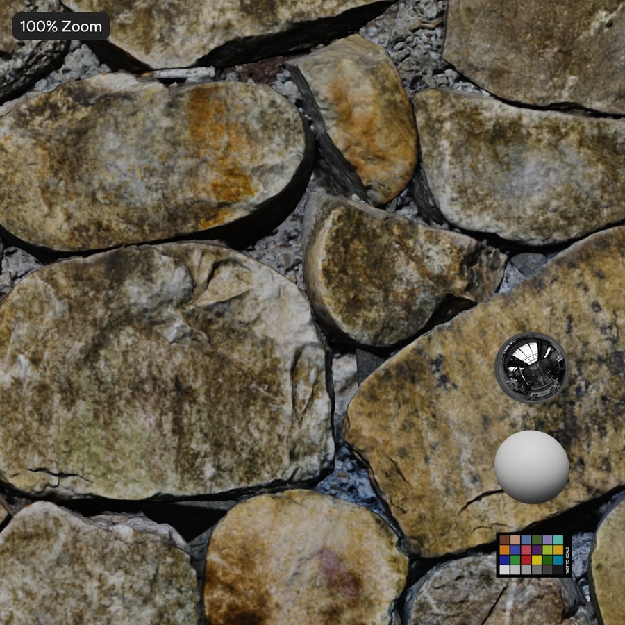 잔해 돌담 텍스처, 이끼 낀 황갈색