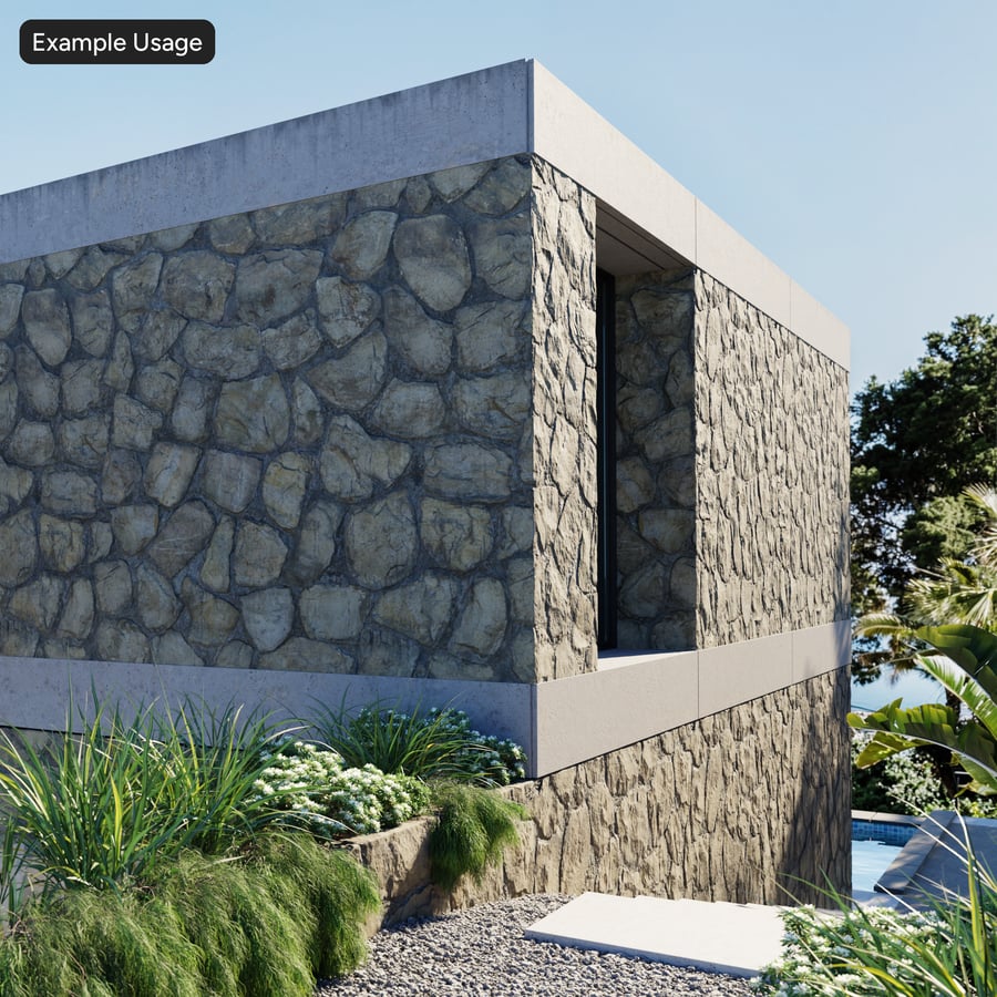 Fishscale Limestone Stone Masonry Texture, Grayish Brown