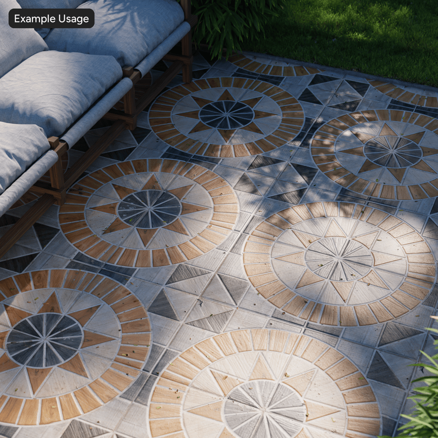 Carrelage mat à motifs carrés, texture étoilée