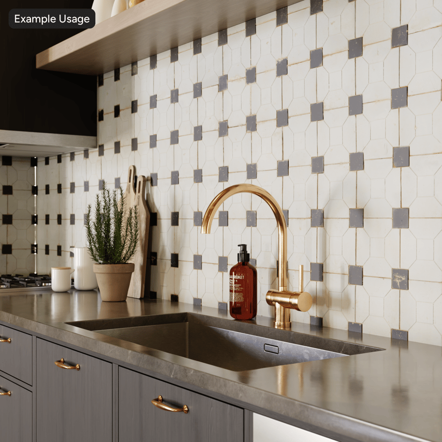 Плитка Mosaic Stone з матовою текстурою, біла