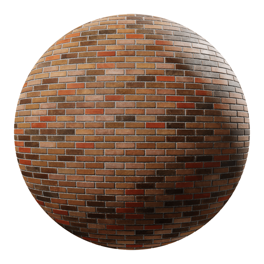 Sandfaced Running Bond Brick Wall Texture, Multicolored