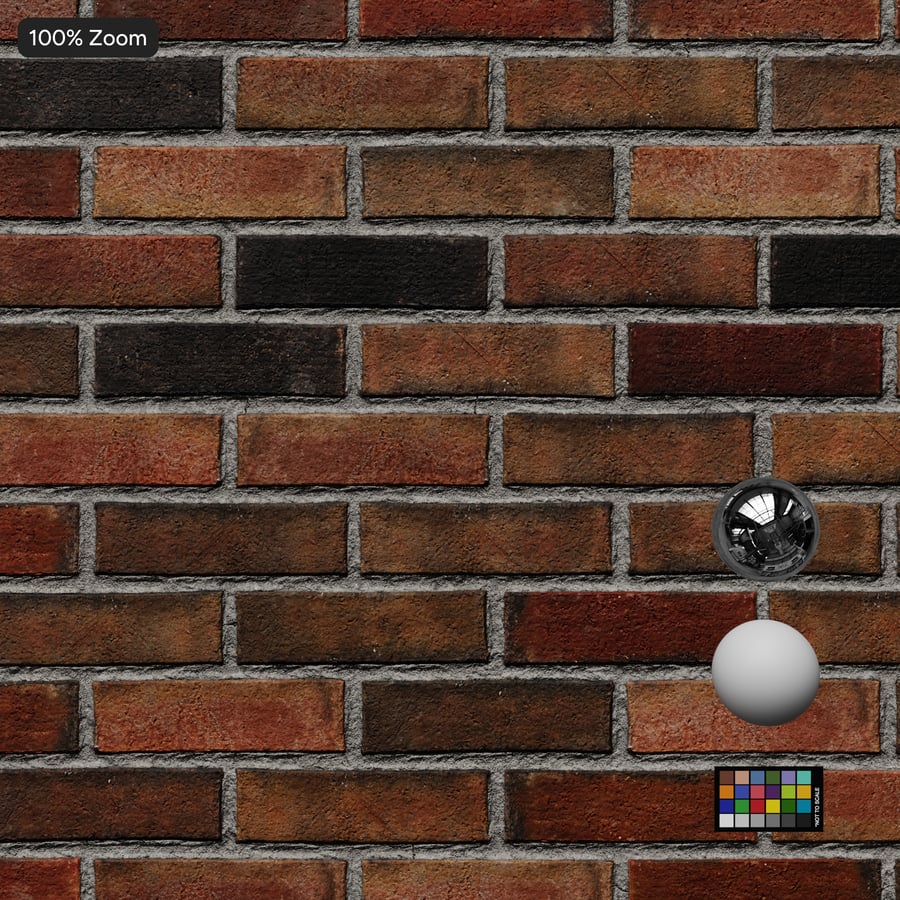 Sandfaced Running Bond Brick Wall Texture, Multicolored
