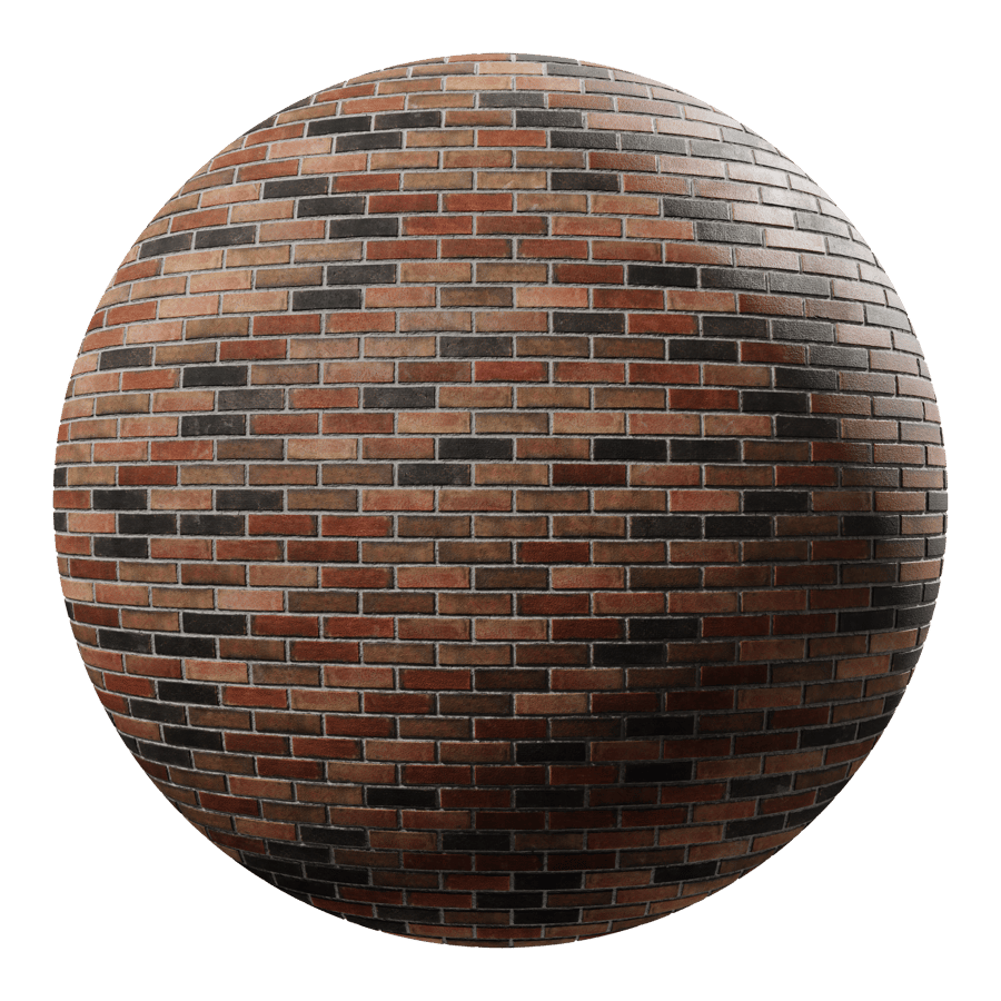 Sandfaced Running Bond Brick Wall Texture, Multicolored