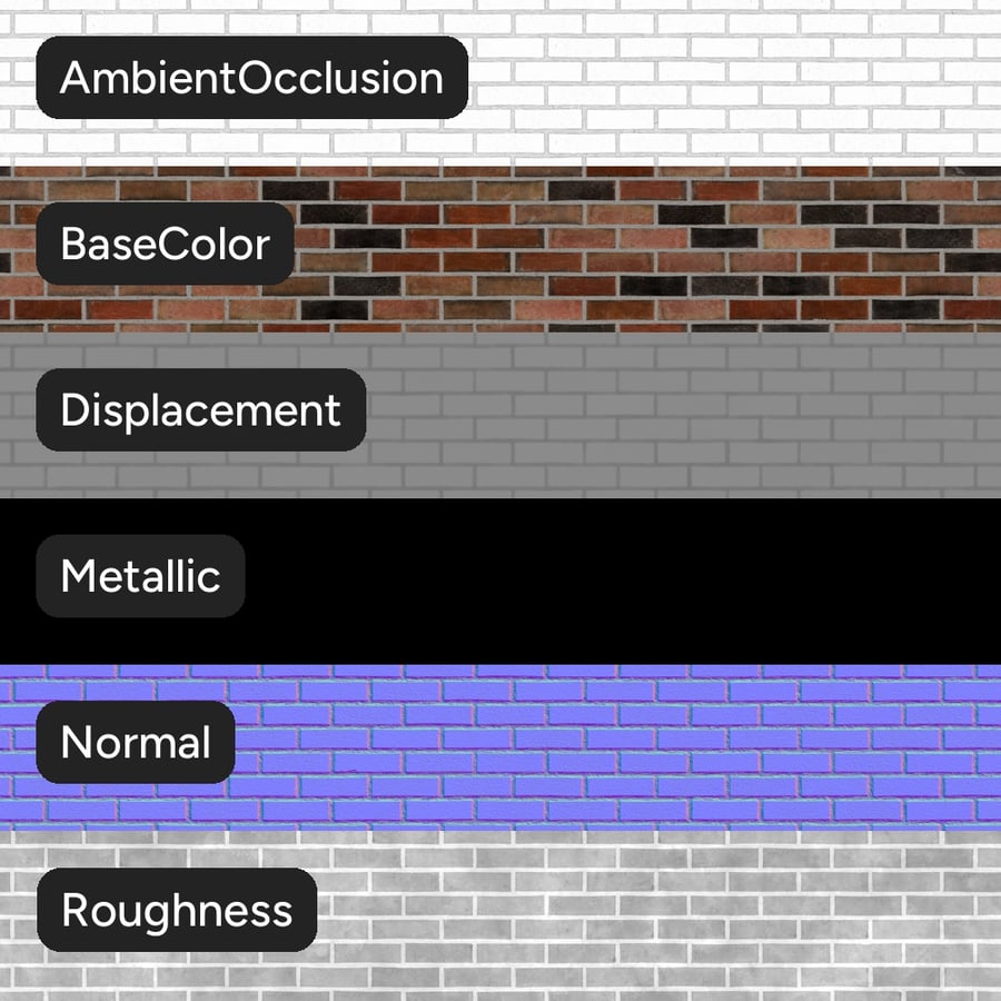 Sandfaced Running Bond Brick Wall Texture, Multicolored