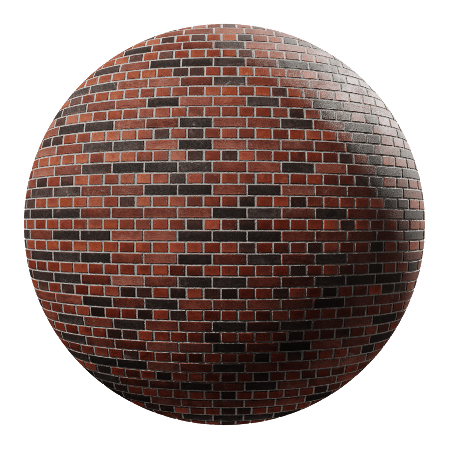 English Bond Smooth Clay Brick Wall Texture, Red and Black