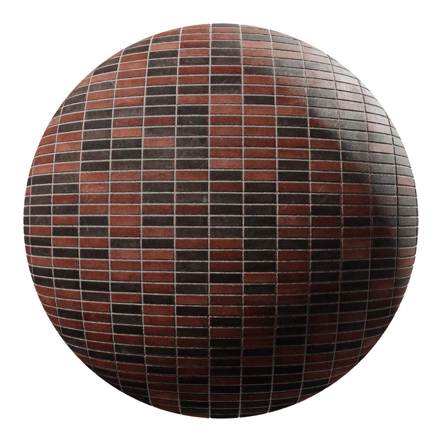 Smooth Stack Bond Brick Texture, Red and Black
