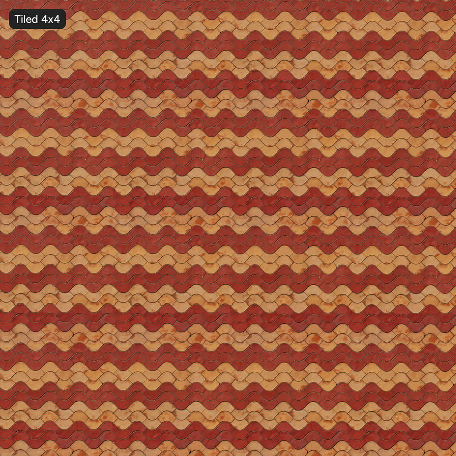 Zámková dlažba Wave Texture, oranžová