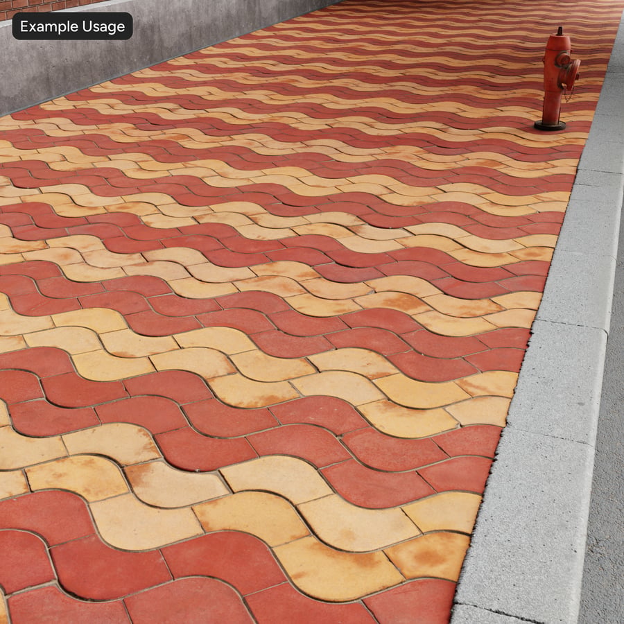 Zámková dlažba Wave Texture, oranžová
