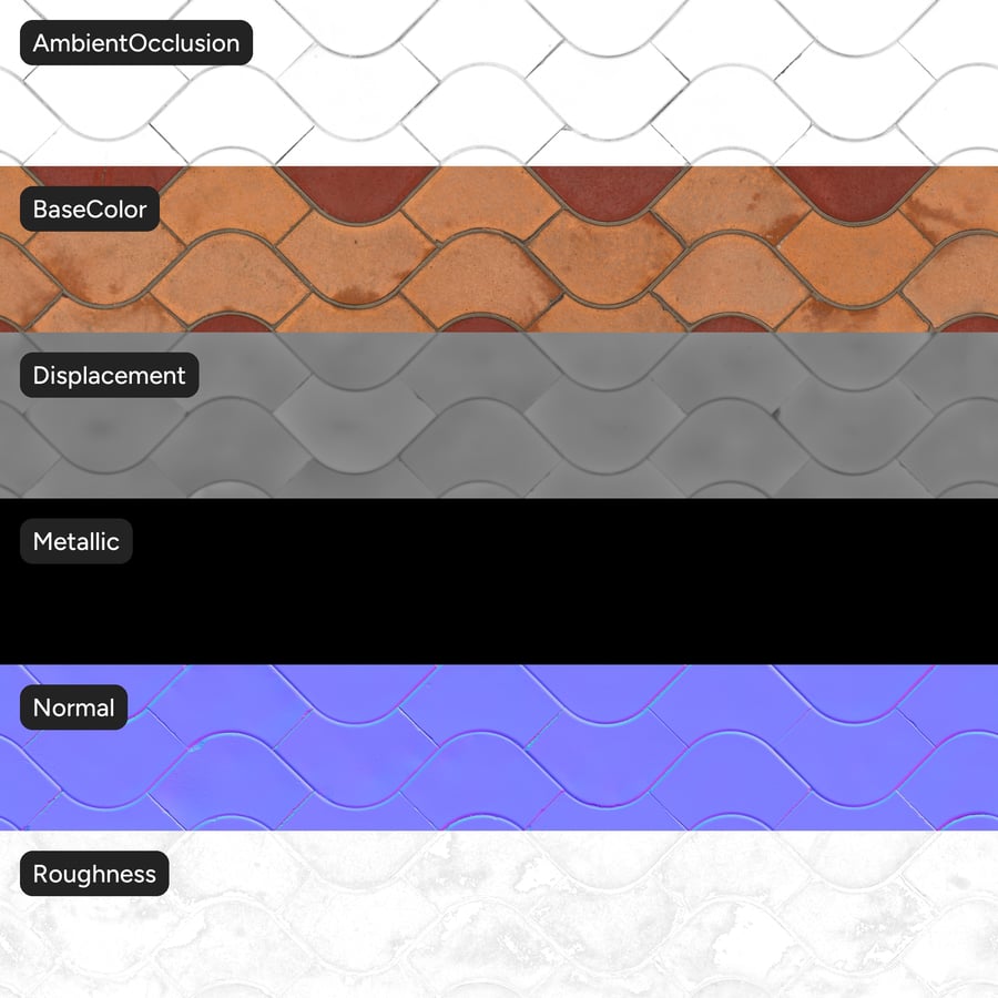 Zámková dlažba Wave Texture, oranžová