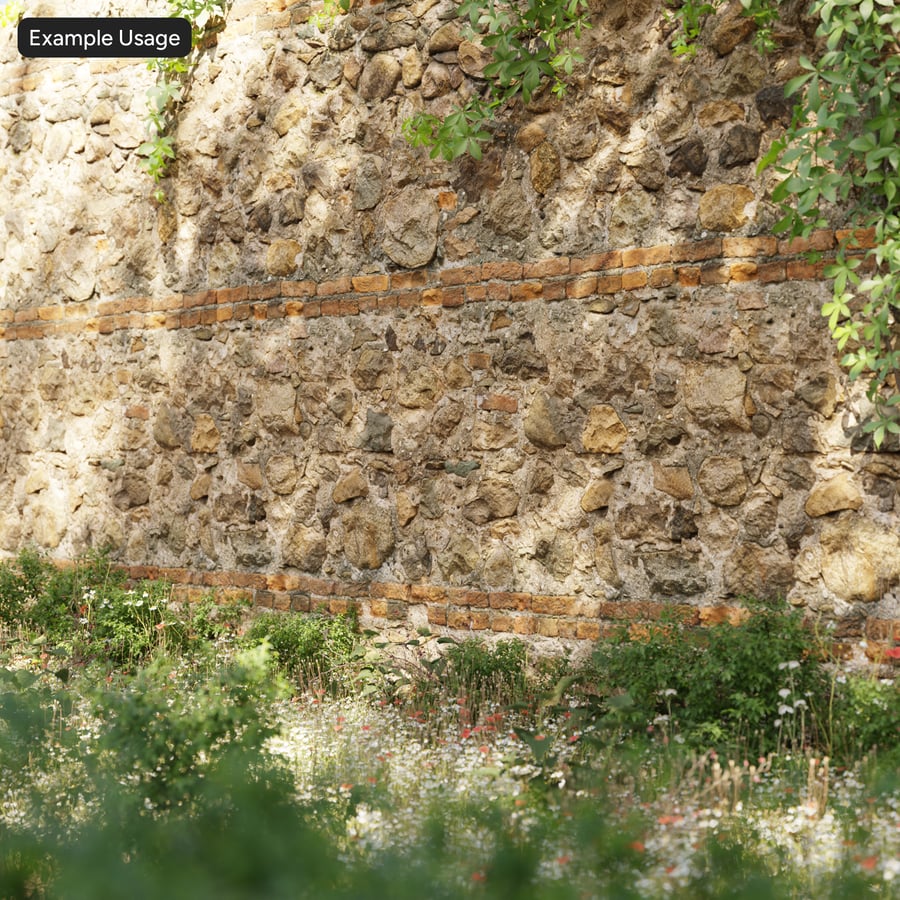 Rubble Stone Wall Texture, Orange