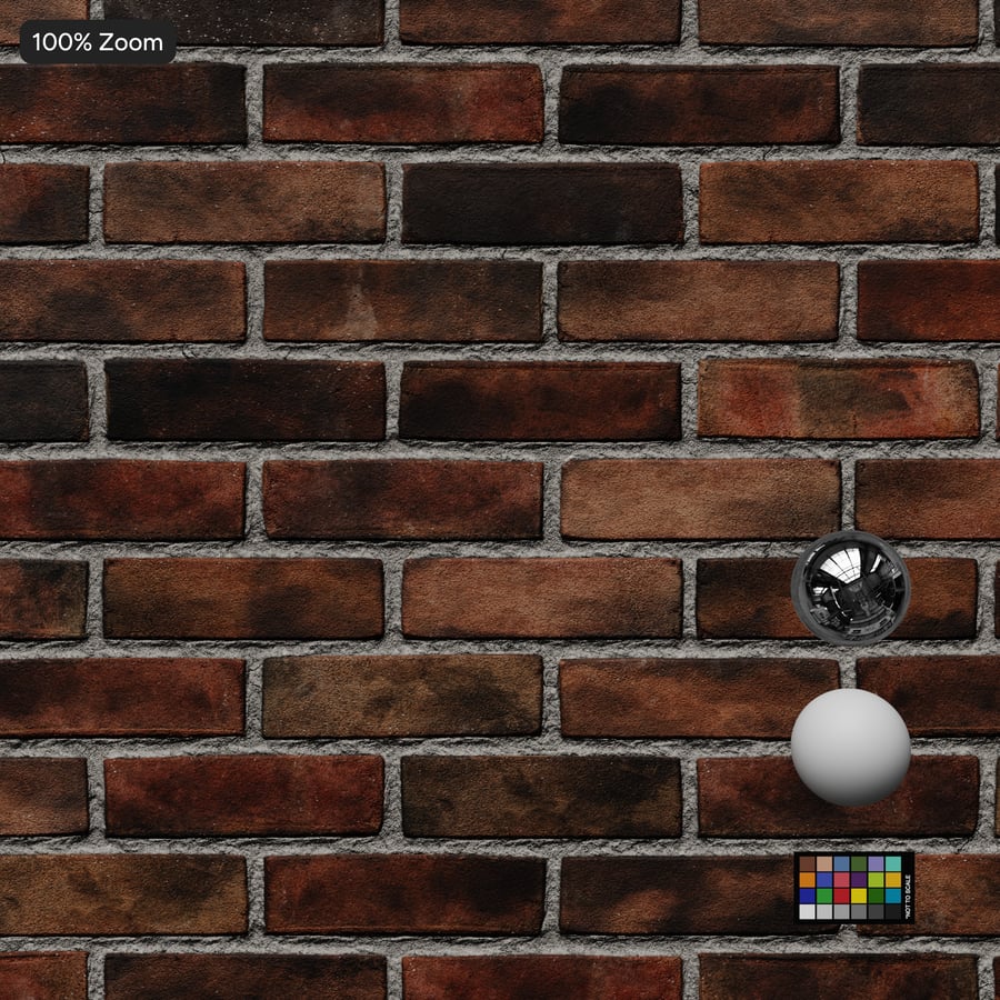 Smooth Running Bond Brick Wall Texture, Multicolored