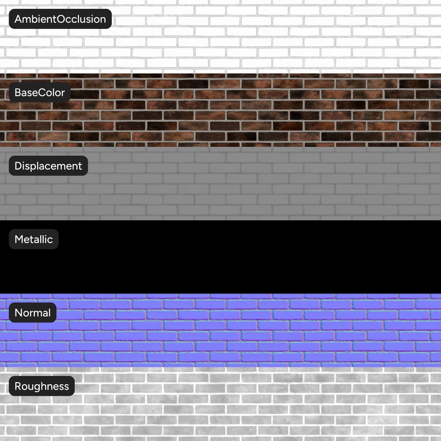 Smooth Running Bond Brick Wall Texture, Multicolored