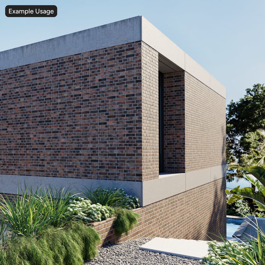 Smooth English Bond Brick Wall Texture, Multicolored