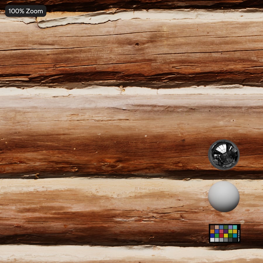 Raw Wooden Log Facade Texture