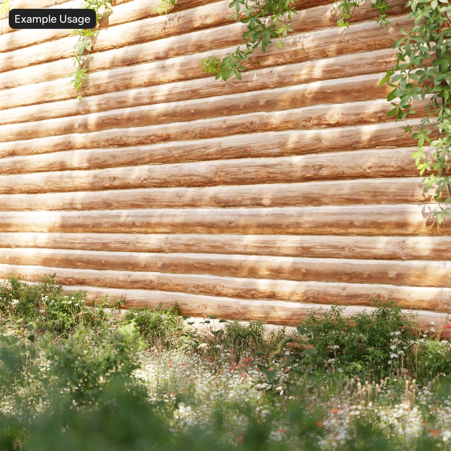 Raw Wooden Log Facade Texture