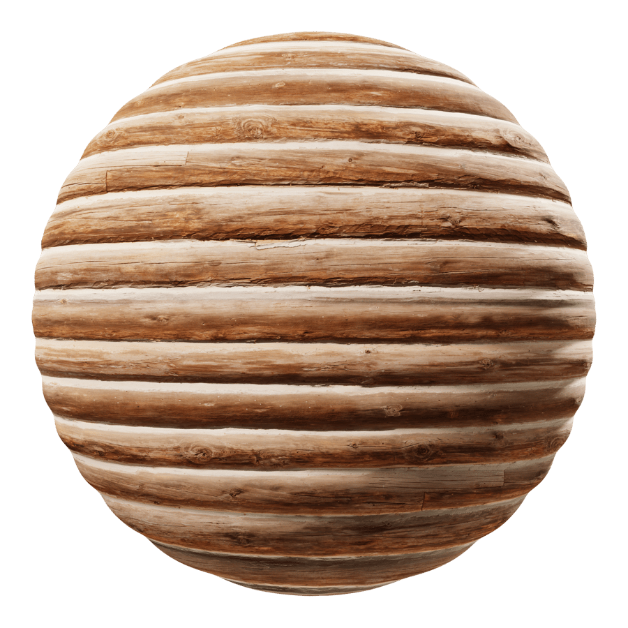 Raw Wooden Log Facade Texture