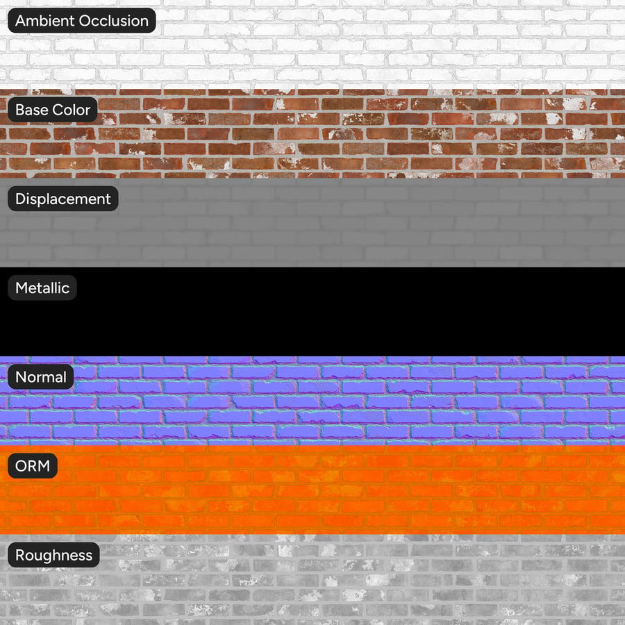 Reclaimed Running Bond Brick Wall Texture