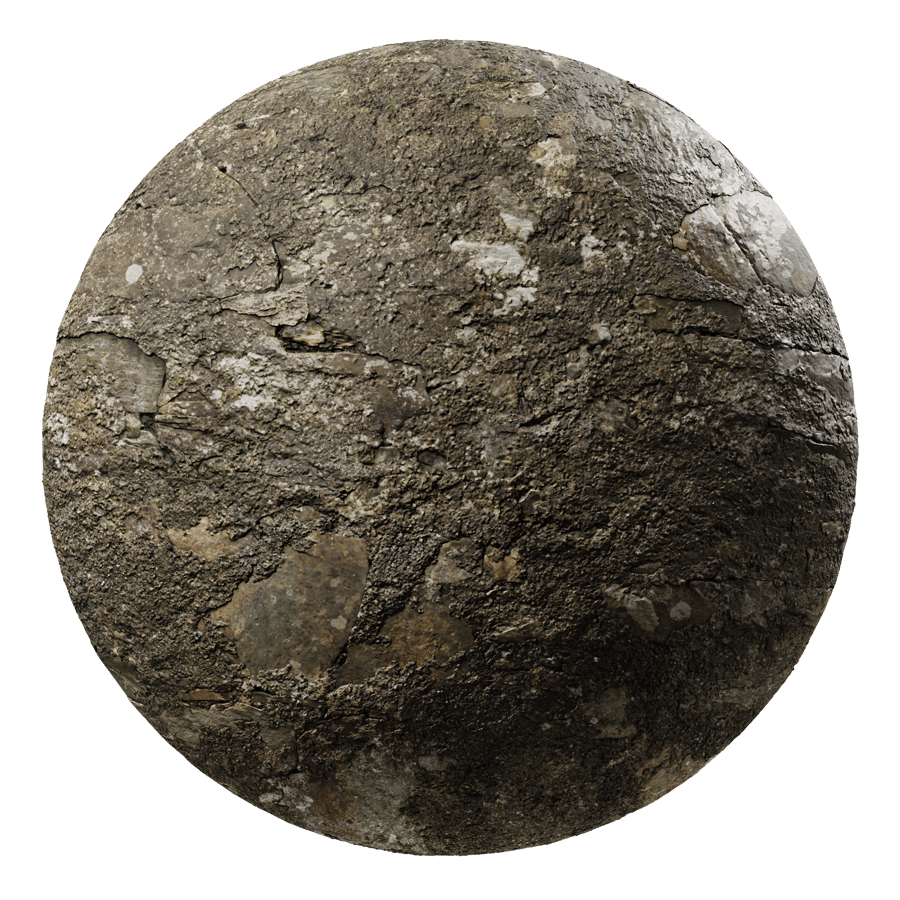 Mossy Stone Wall Texture, Dark Brown