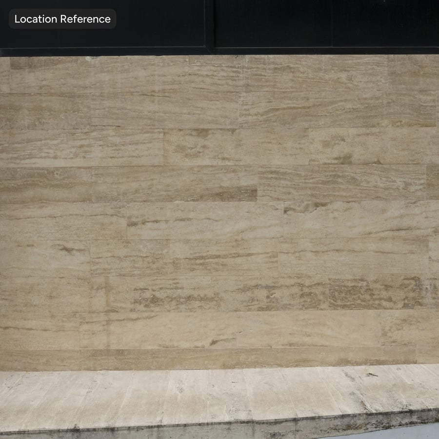 Gạch thô Travertine hình chữ nhật lệch mép, màu be tự nhiên